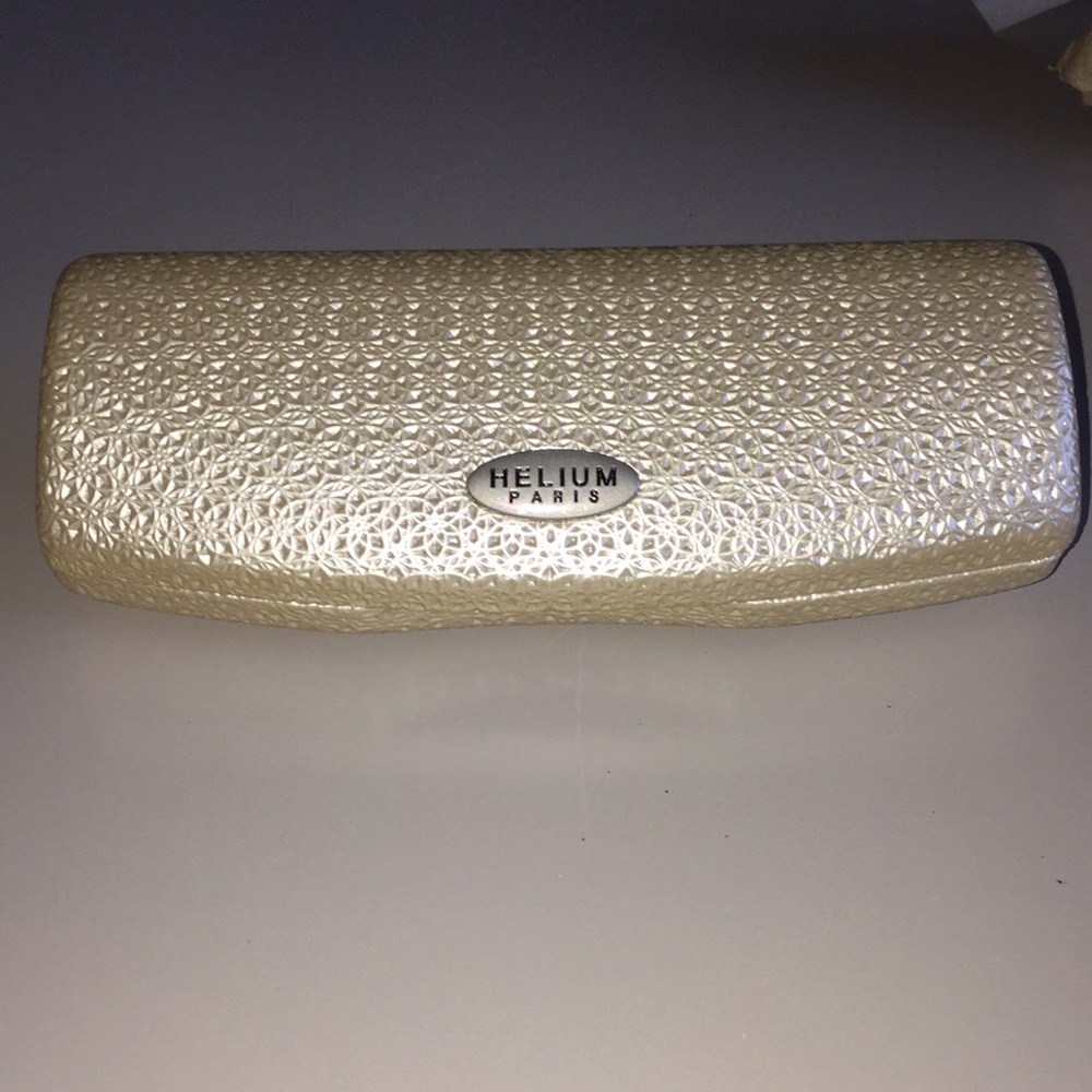 Helium Paris ivory golden eye glass case NEW